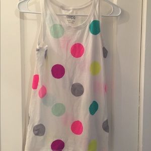 Neon polka dot tank top
